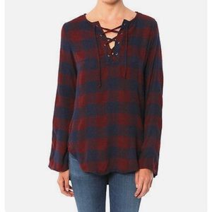 Cloth & Stone lace up flannel